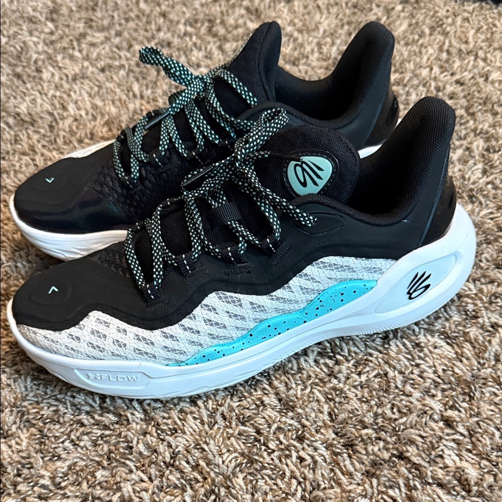 Under Armour Black and Blue Steph Curry Athletic Shoes